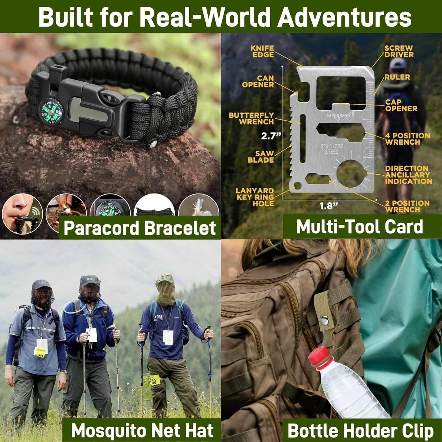 Survival Kit Advent Calendar for Men 2025, 24-Day Christmas Countdown with Outdoor Tools, for Men