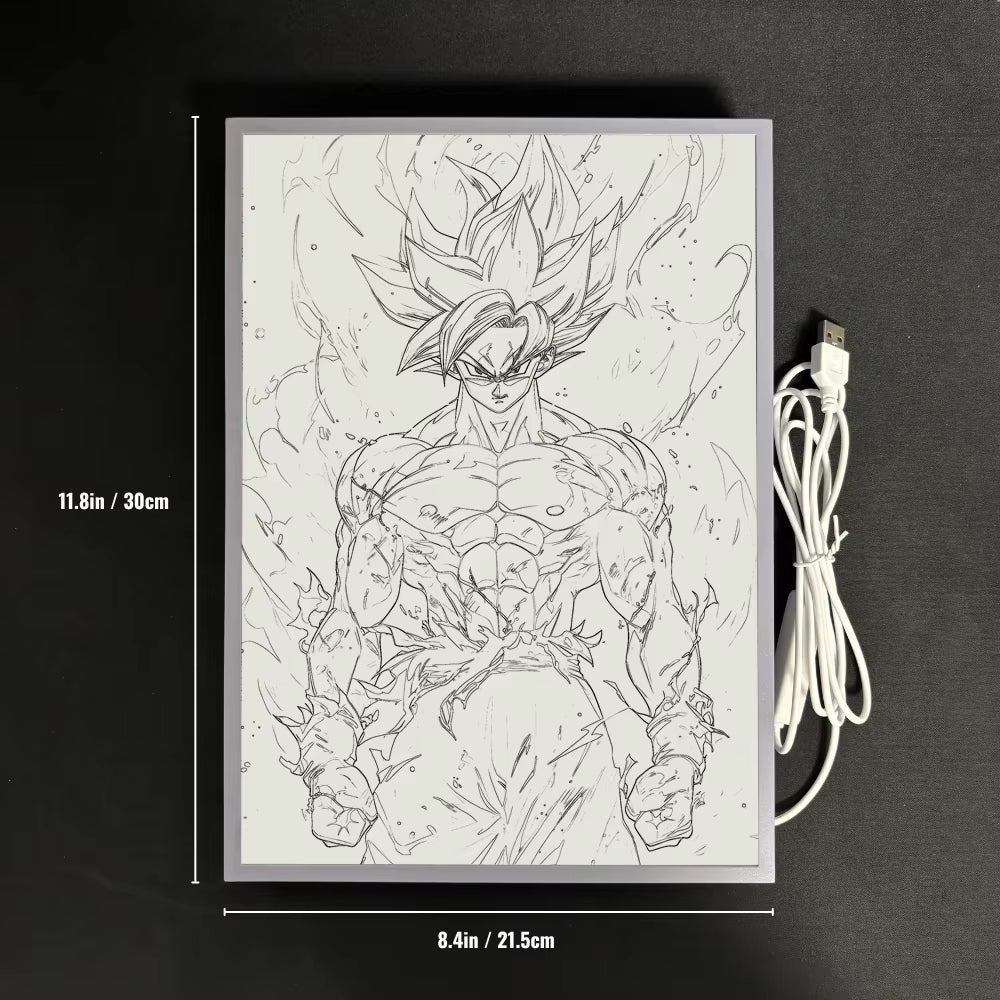 Anime Energy Blast 3D LED Lamp - Saiyan Inspired Room Decor Light with Holographic Effect, Lampara De Noche for Otaku