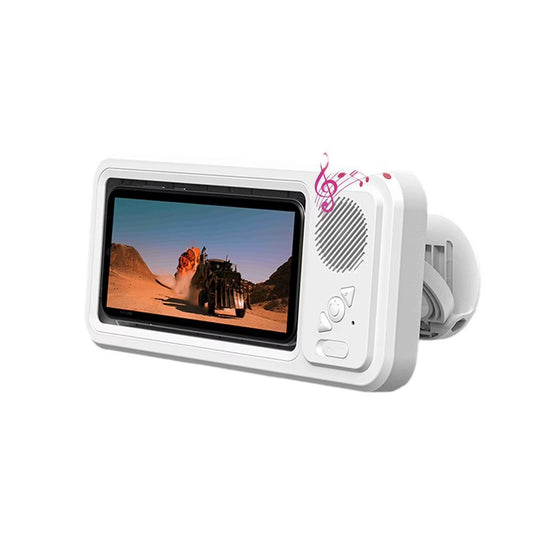 Shower Phone Holder with Bluetooth Speaker 360 Rotation Wall Phone Mount for Shower Waterproof anti Fog for 4-6.9" Phones