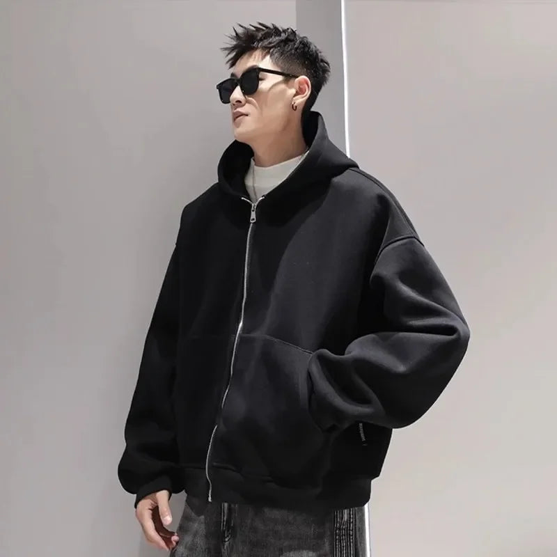 American Style Casual Loose Men'S Hoodie Sweater Backpack Integrated Spring Autumn Design Unique Loose Outerwear