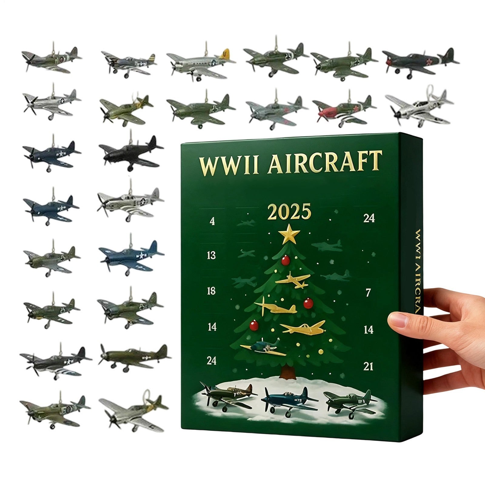 Calendario Avvento Aereo 24 Giorni Natale Con 24 Pendenti Warbirds Acrilico