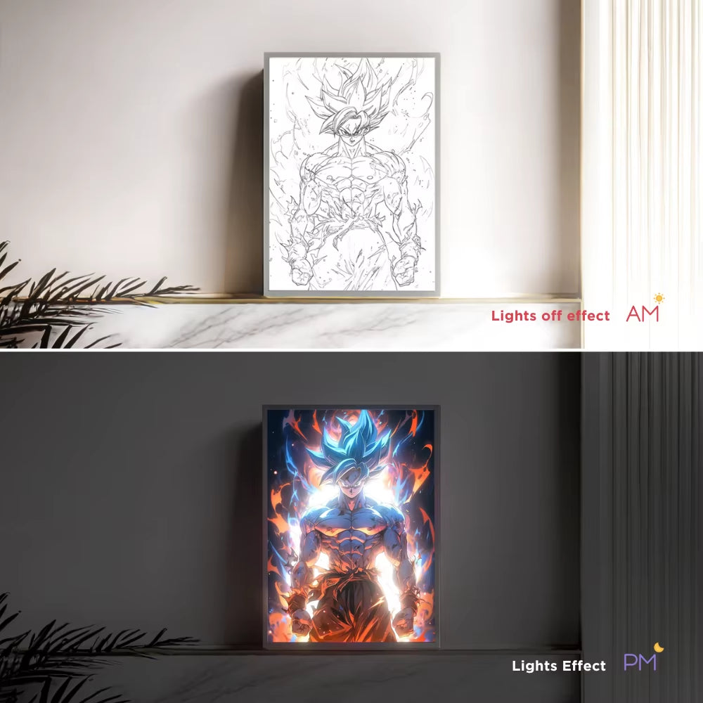 Anime Energy Blast 3D LED Lamp - Saiyan Inspired Room Decor Light with Holographic Effect, Lampara De Noche for Otaku