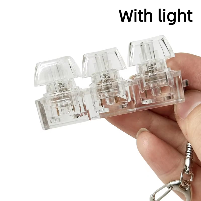 4/9 Keys Mechanical Keyboard Axis Tester LED Keyboard Key Toy Stress Relief DIY Button Keycap Fidget Keychain Toys Gift