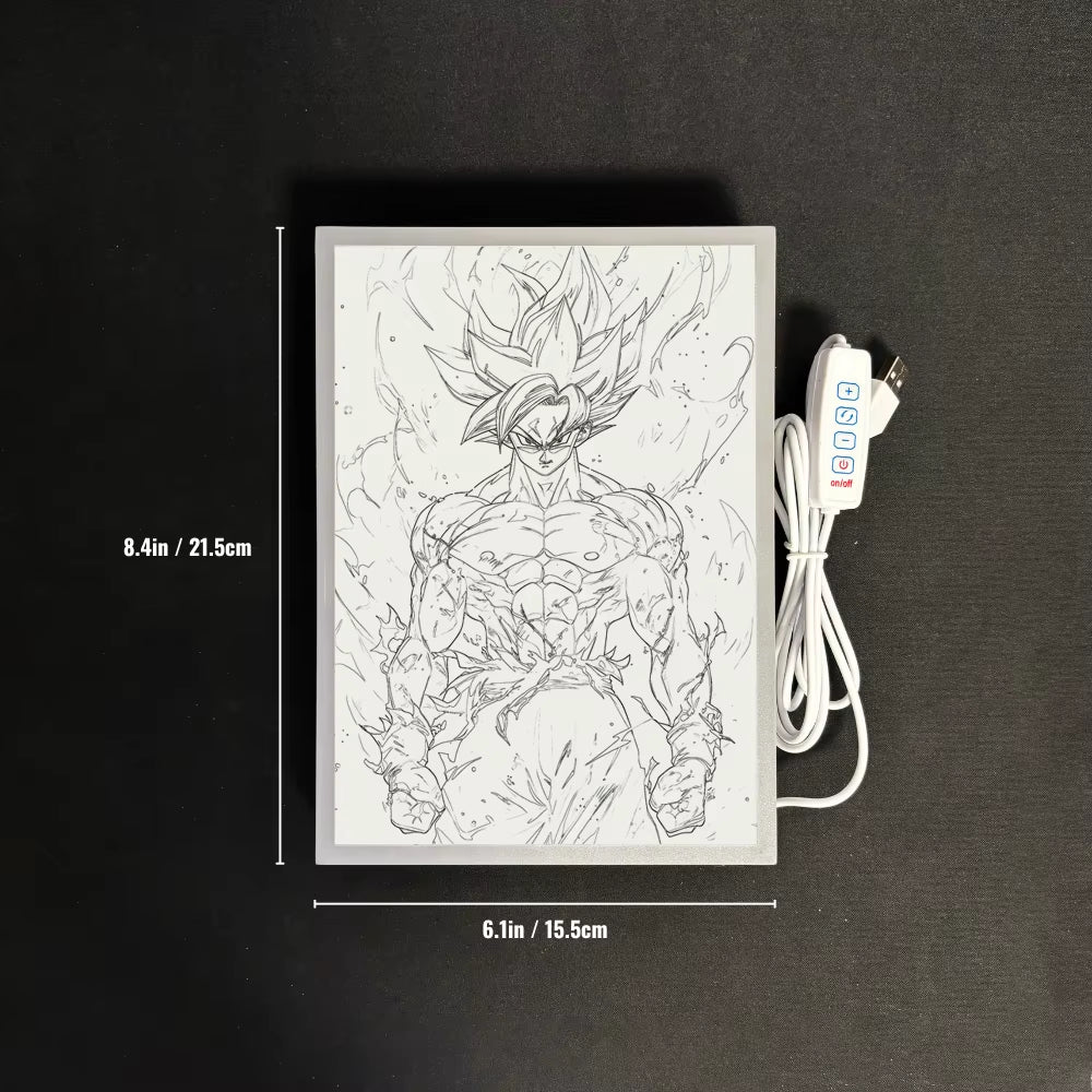 Anime Energy Blast 3D LED Lamp - Saiyan Inspired Room Decor Light with Holographic Effect, Lampara De Noche for Otaku