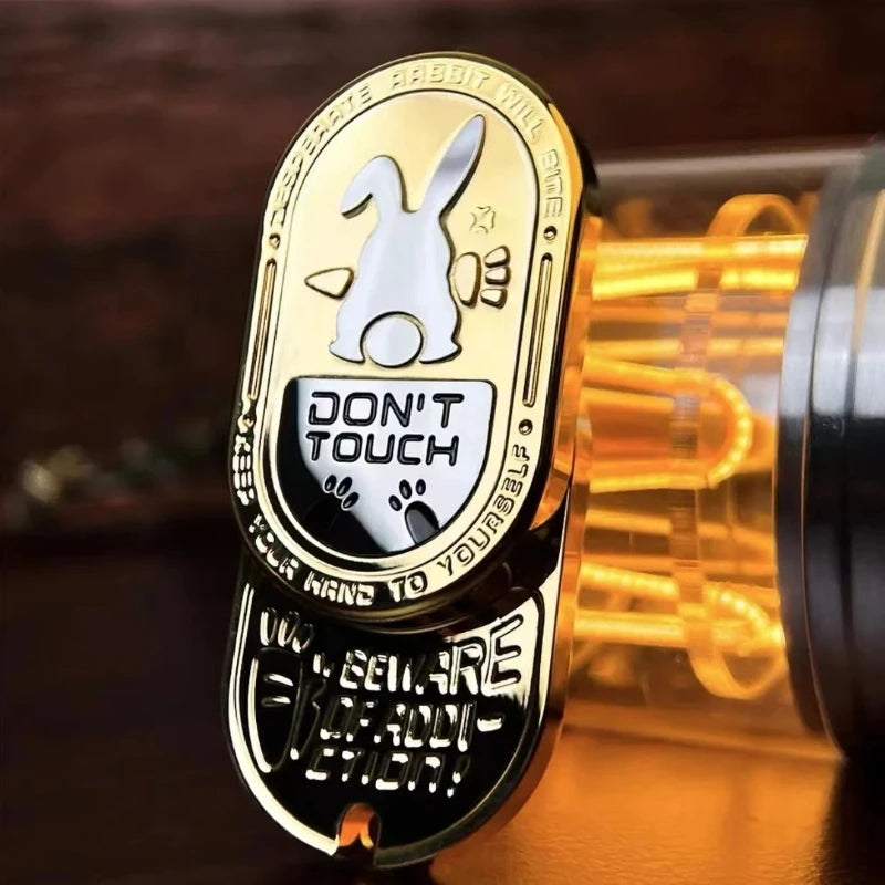 MIX Angry Rabbit Fidget Push Card Decompression Crisp Sound Metal Mechanical Ratchet Push Slider Stress Relief EDC Fingertip Toy