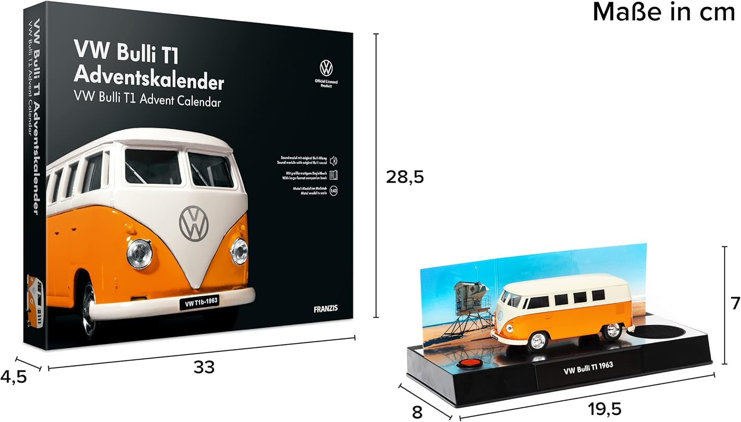 - Calendrier De L'Avent VW Bulli T1, Kit De Construction De Véhicule À L'Échelle 1:43, Module Sonore Et Livre D'Accompagnement, À Partir De 14 Ans, 55134-4, Coloré