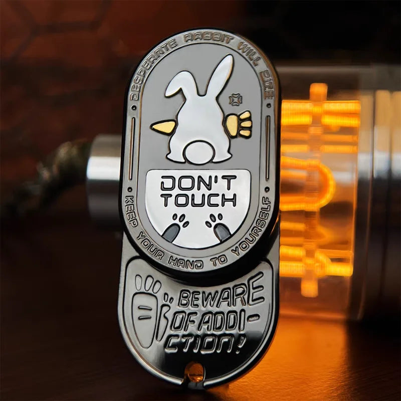 MIX Angry Rabbit Fidget Push Card Decompression Crisp Sound Metal Mechanical Ratchet Push Slider Stress Relief EDC Fingertip Toy