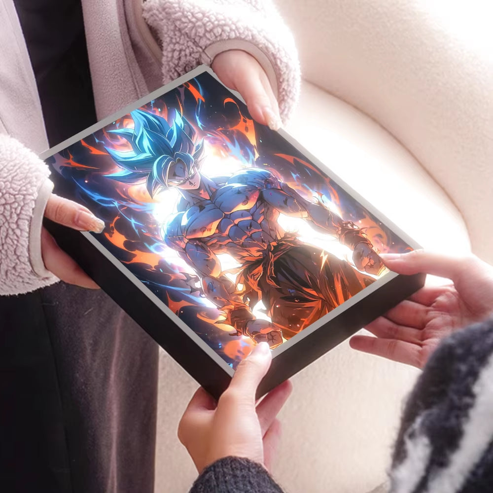 Anime Energy Blast 3D LED Lamp - Saiyan Inspired Room Decor Light with Holographic Effect, Lampara De Noche for Otaku