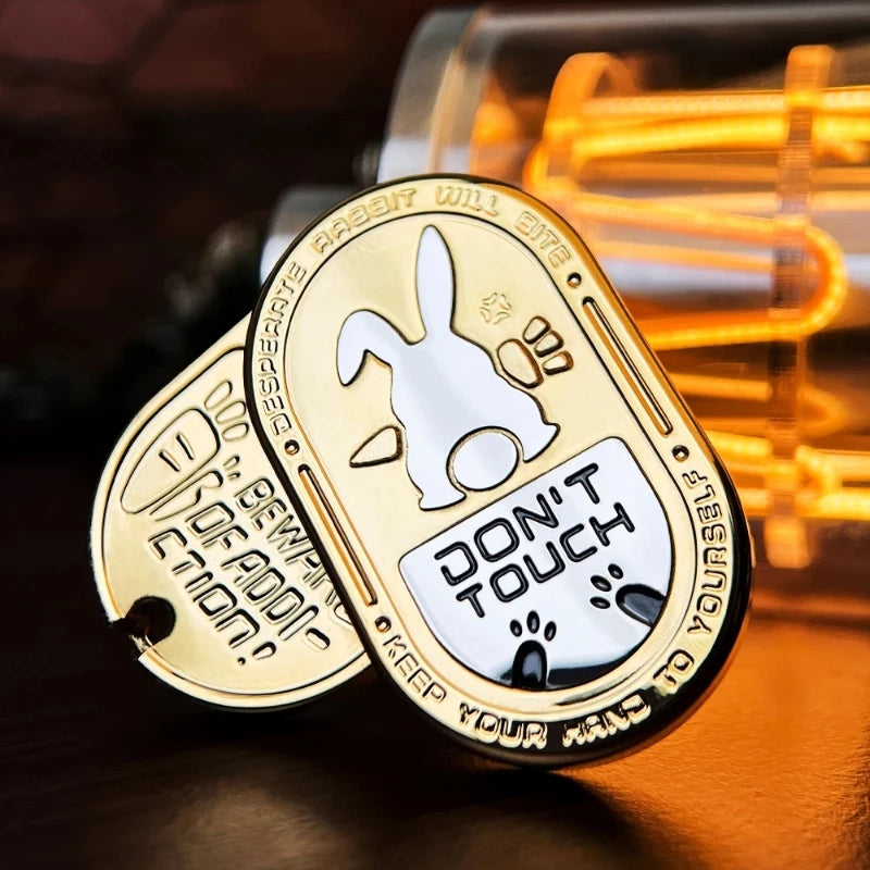 MIX Angry Rabbit Fidget Push Card Decompression Crisp Sound Metal Mechanical Ratchet Push Slider Stress Relief EDC Fingertip Toy