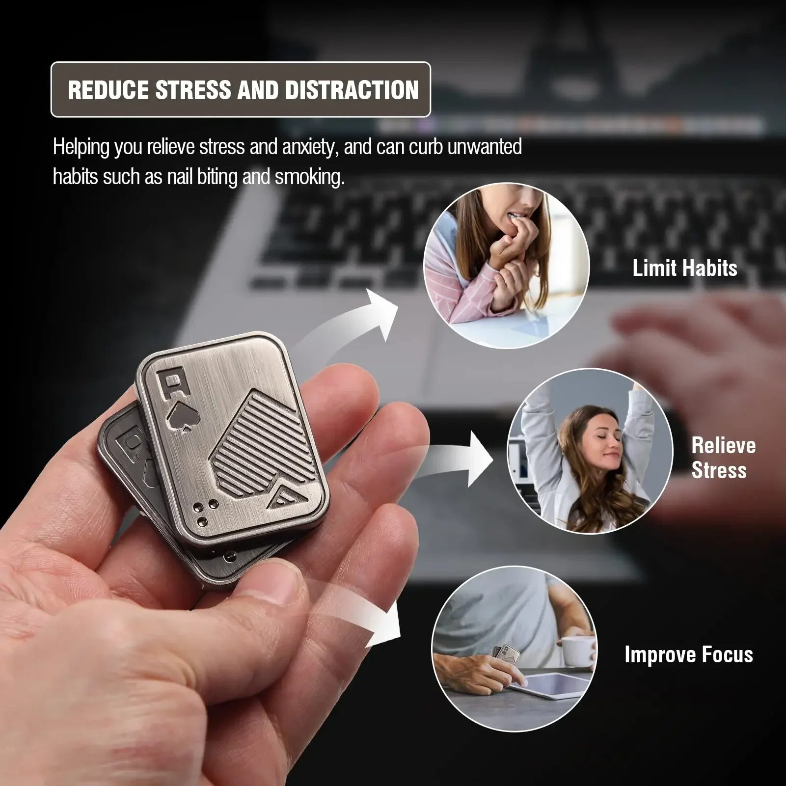 Fidget Toys Adults Fidget Slider Magnet Metal Fidget Toys for Anxiety ADHD Stress Relieve Good Gift for Men Boys