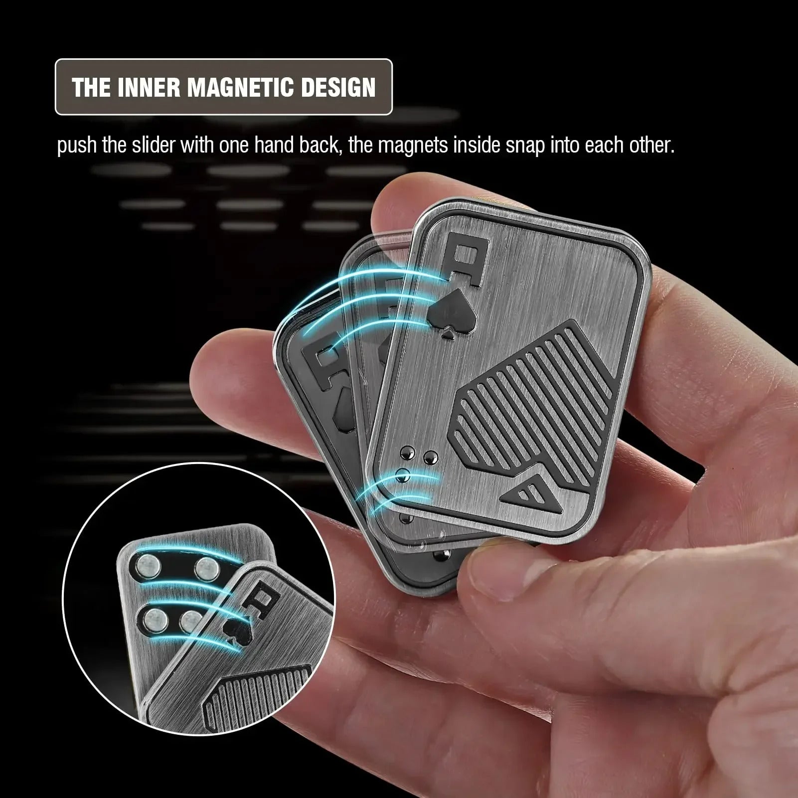 Fidget Toys Adults Fidget Slider Magnet Metal Fidget Toys for Anxiety ADHD Stress Relieve Good Gift for Men Boys
