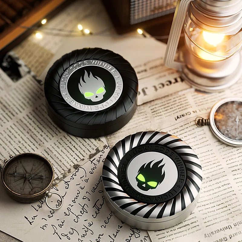 Little Devil EDC Metal Fidget Spinner Ratchet Button Stress-Relieving and Decompression Toy Fingertip Toy for Boys DDHD Tool