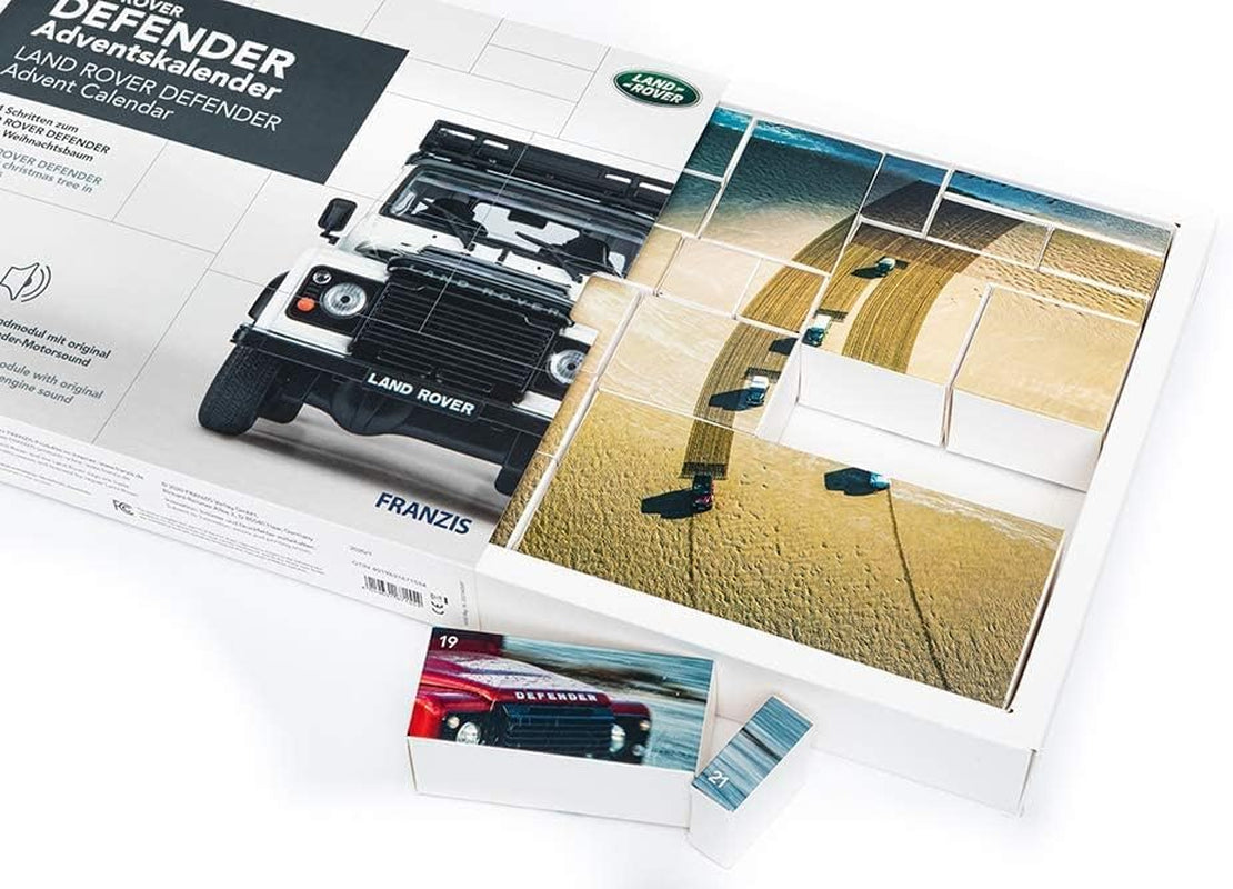 67155 - Calendario Dell'Avvento Land Rover Defender in Metallo, in Scala 1:43, Con Modulo Audio E Libro Di Accompagnamento Da 50 Pagine