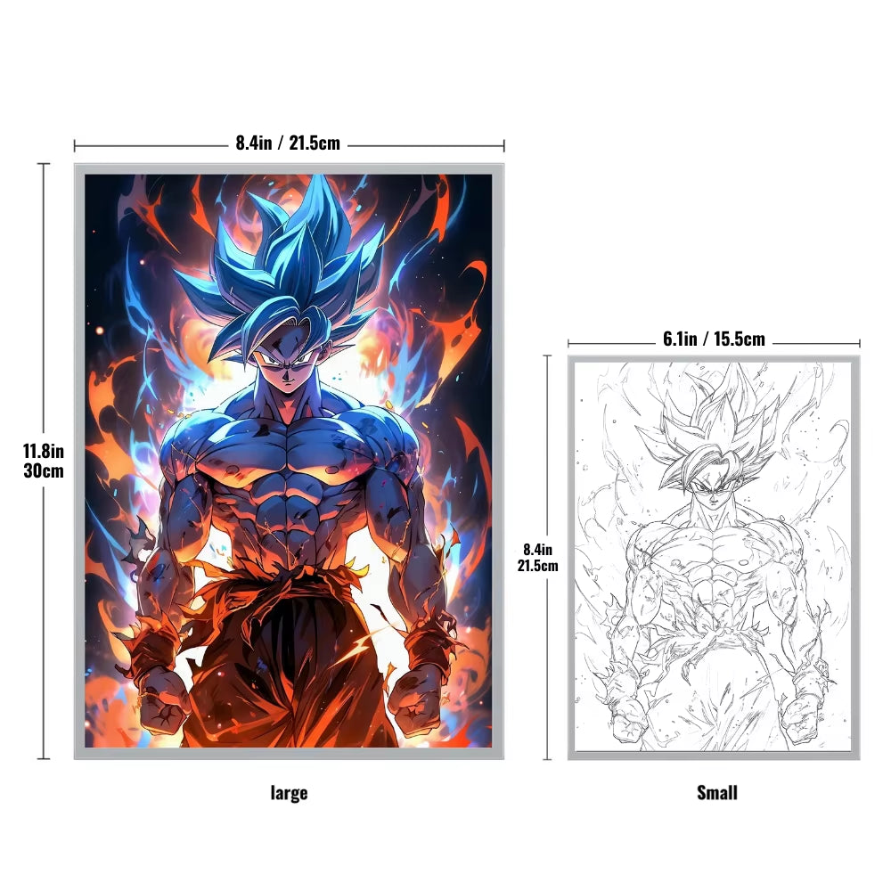 Anime Energy Blast 3D LED Lamp - Saiyan Inspired Room Decor Light with Holographic Effect, Lampara De Noche for Otaku