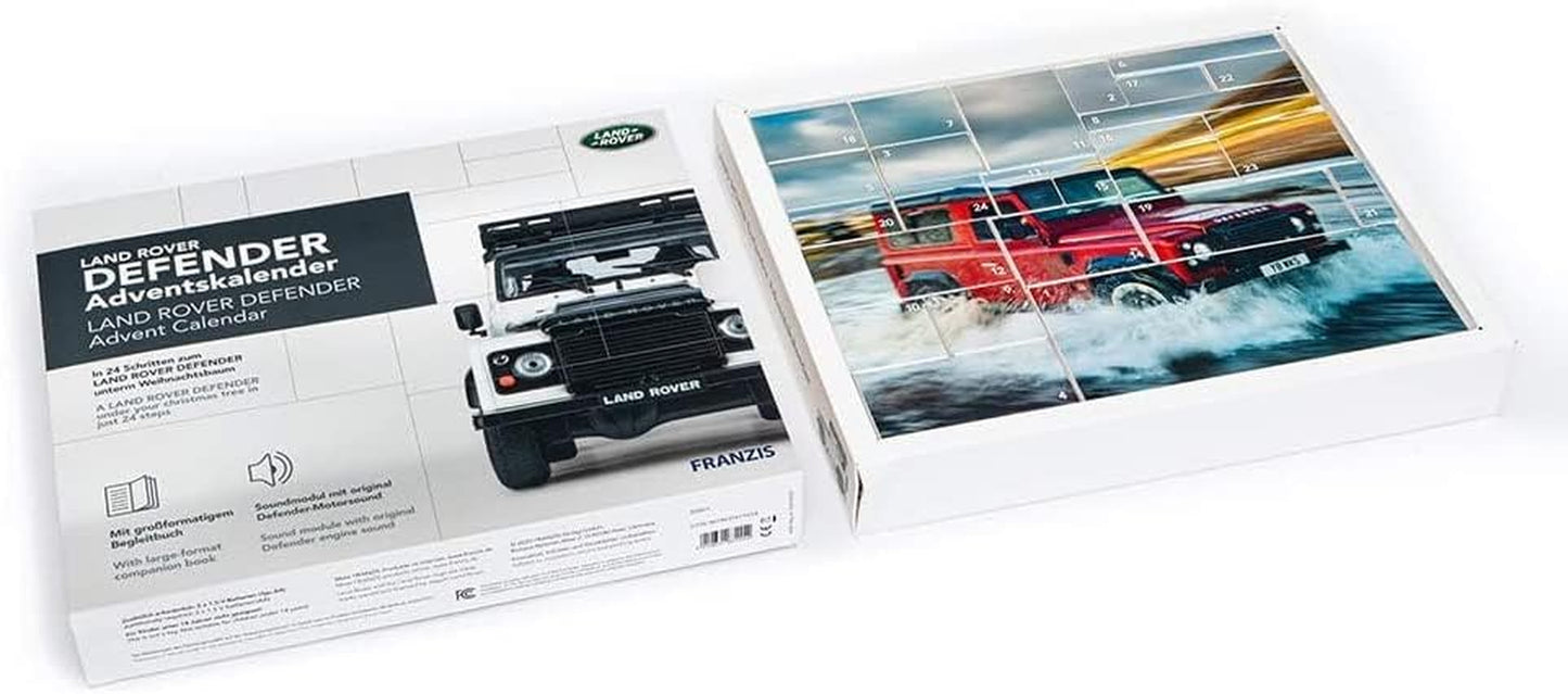 67155 - Calendario Dell'Avvento Land Rover Defender in Metallo, in Scala 1:43, Con Modulo Audio E Libro Di Accompagnamento Da 50 Pagine