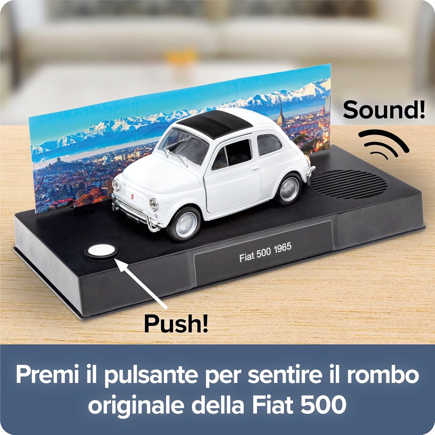 67168 - Calendario Dell’Avvento Fiat 500, Kit per Modellino in Metallo, in Scala 1:38, Inclusi Modulo Sound E Libretto Istruzioni Di 52 Pagine