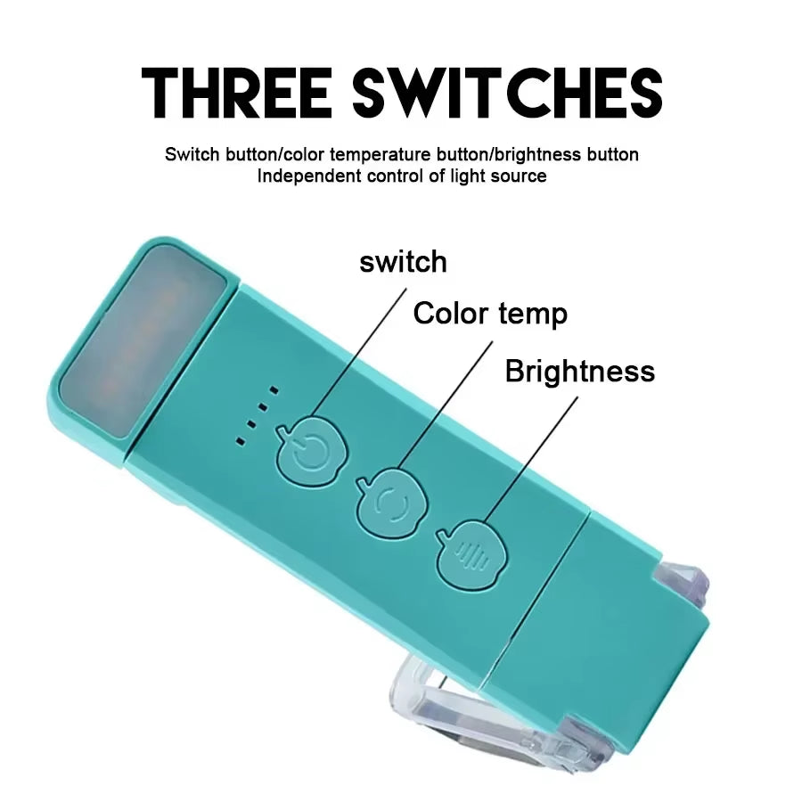 Book Light USB Rechargeable 3 Colors & 5 Brightness 1800K-6000K Reading Light Clip-On Read Lamp Bookmark Night Light Book Lamp