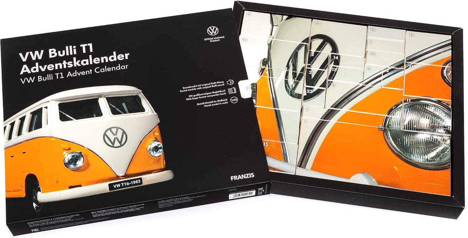 - Calendrier De L'Avent VW Bulli T1, Kit De Construction De Véhicule À L'Échelle 1:43, Module Sonore Et Livre D'Accompagnement, À Partir De 14 Ans, 55134-4, Coloré