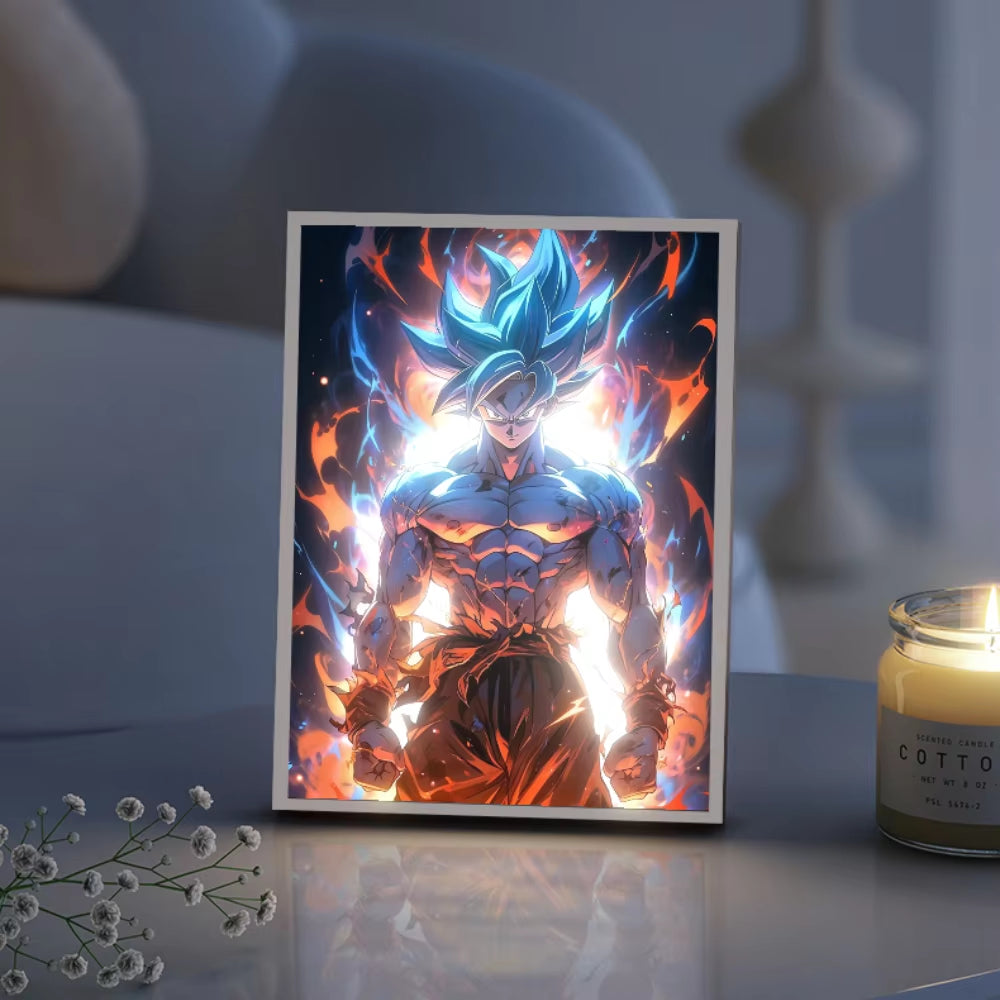 Anime Energy Blast 3D LED Lamp - Saiyan Inspired Room Decor Light with Holographic Effect, Lampara De Noche for Otaku
