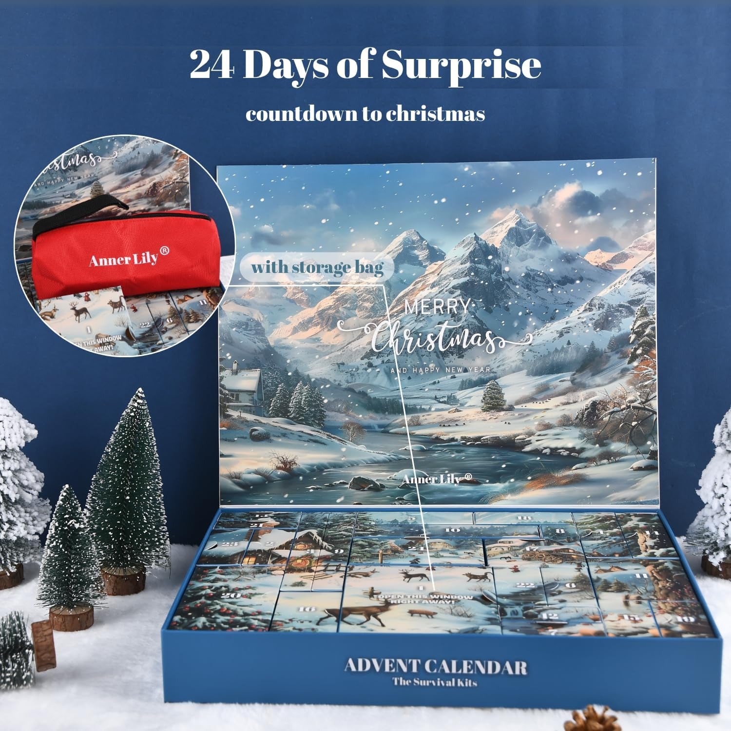 Survival Kit Advent Calendar for Men - Survival Tools Advent Calendar for Adult Teen 24 Days Christmas Countdown - 2025 Xmas Holiday Surprise Gifts for Outdoor Enthusiasts