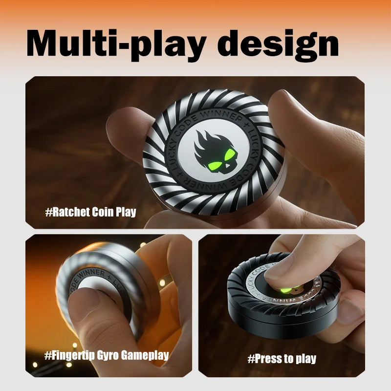 Little Devil EDC Metal Fidget Spinner Ratchet Button Stress-Relieving and Decompression Toy Fingertip Toy for Boys DDHD Tool